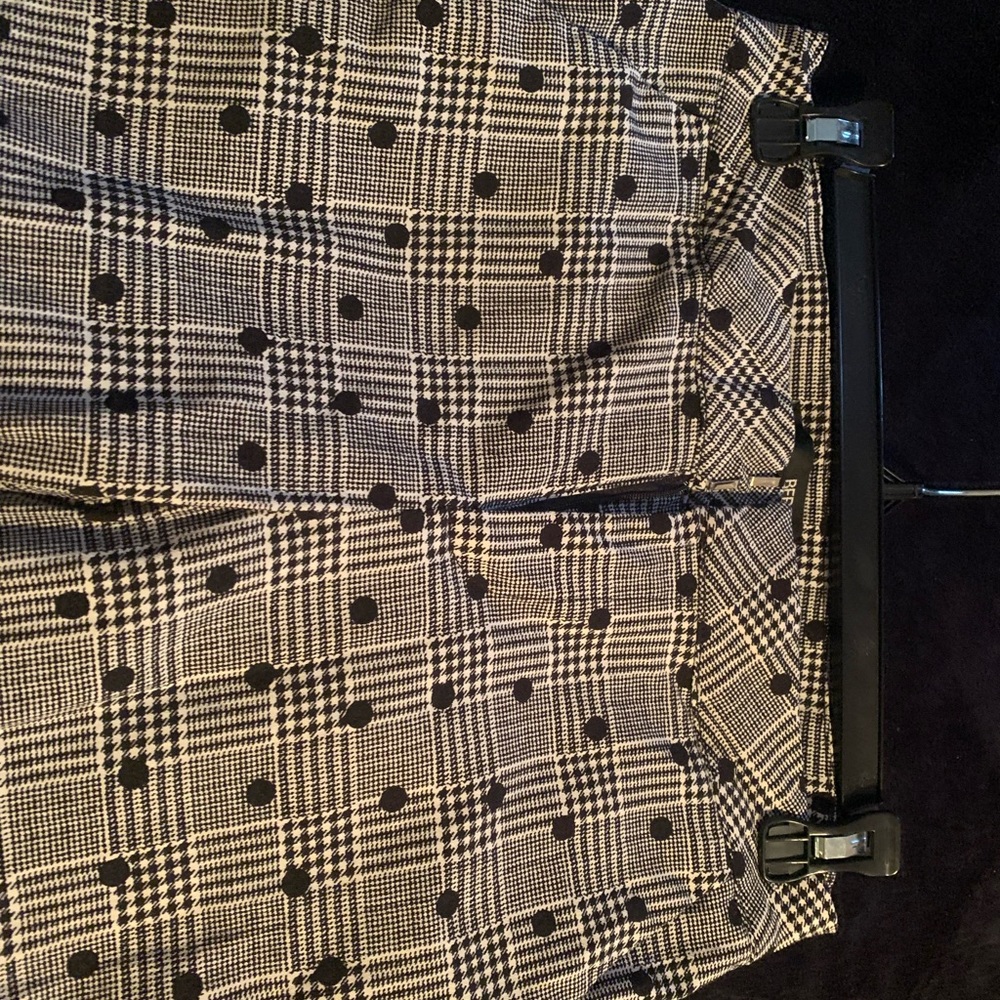 Black& white plaid with black polka dot pant by: BEBOP